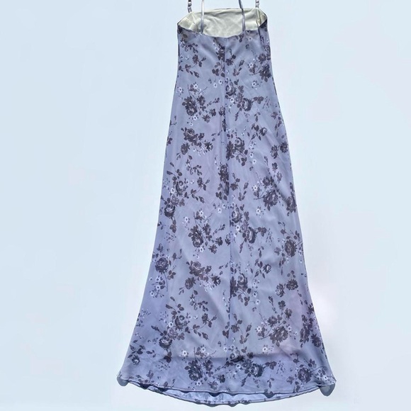 Vintage Rũby grey floral print sheer strap dress Women's size Small - Picture 6 of 7